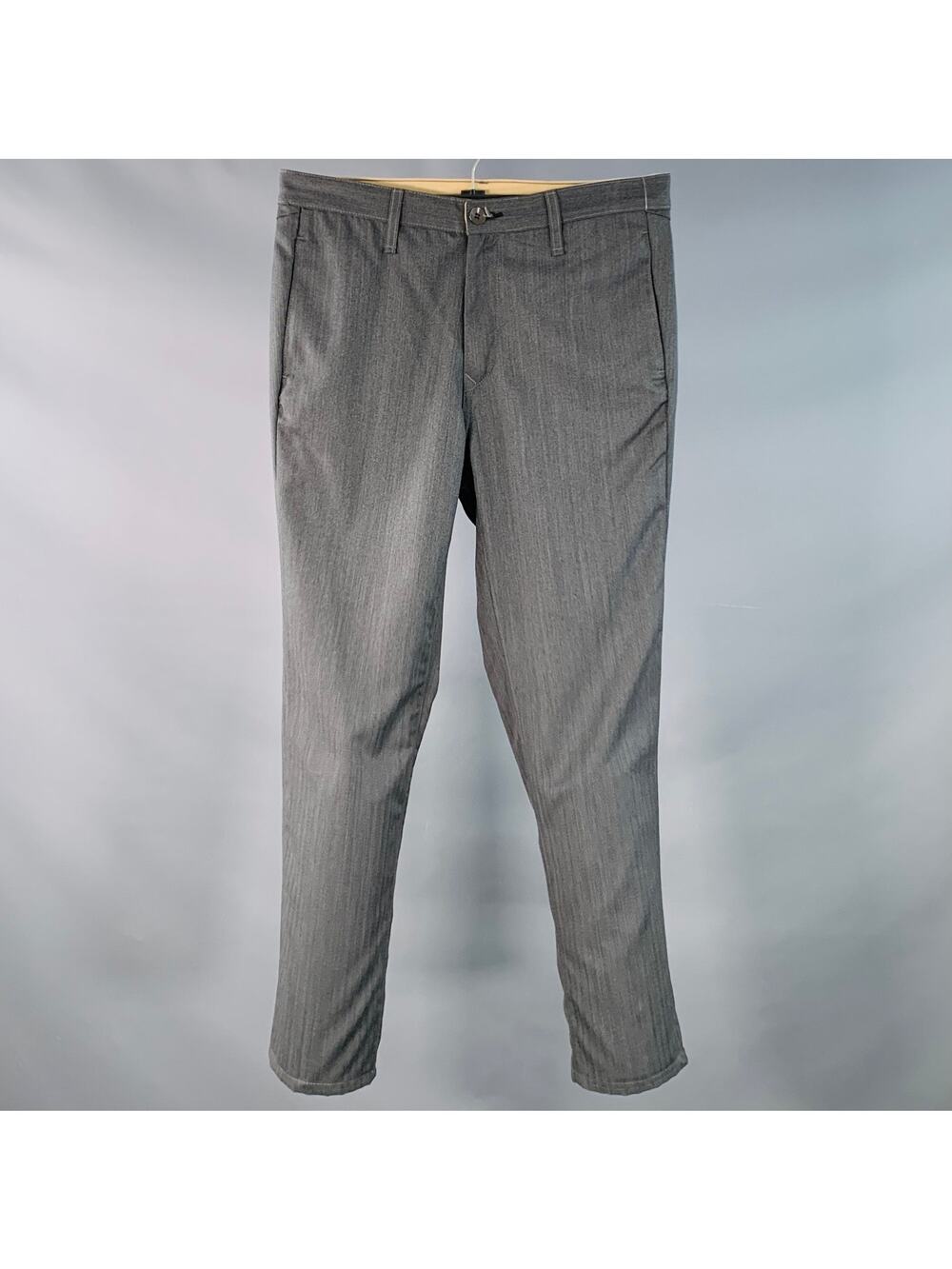 RAG & BONE Size 32 Charcoal Grey Herringbone Wool Tapered Casual Pants